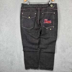 Vintage Coogi Jeans Mens 42x35 Black Wide Leg Baggy Hip Hop 90s